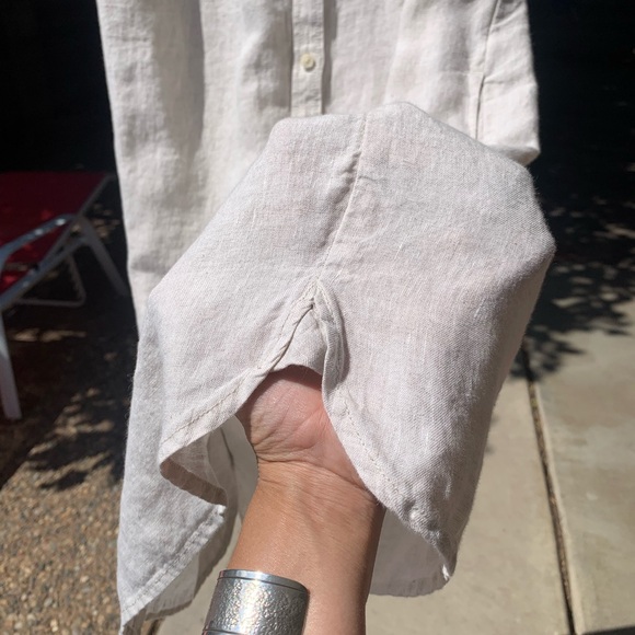 Baird McNutt Irish Linen for J. Crew cream shirt dress size S - Picture 6 of 13